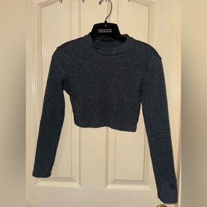 UNUSED cropped dark grey long sleeve